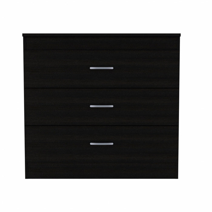 Three Drawer Dresser Wooden - Black