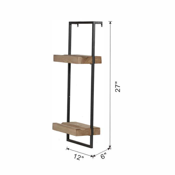 Wall Shelf With Two Shelves - Black Brown