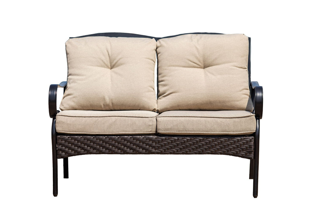 Polyester Blend Sofa With Black Legs - Beige