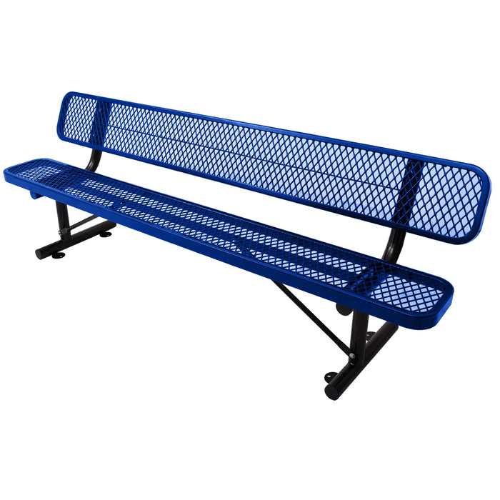 6' Outdoor Steel Bench With Backrest