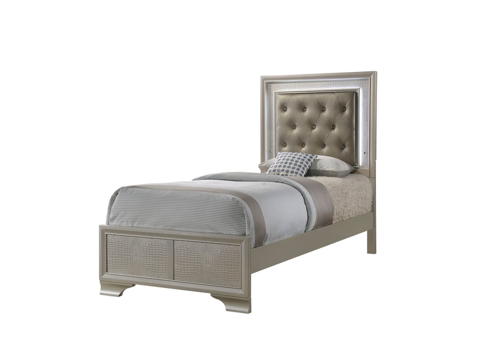 Lyssa - Twin LED Headboard Footboard - Beige