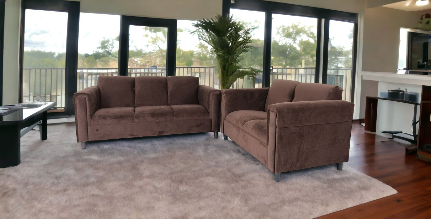 2 Piece Five Person Seating Set - Dark Brown