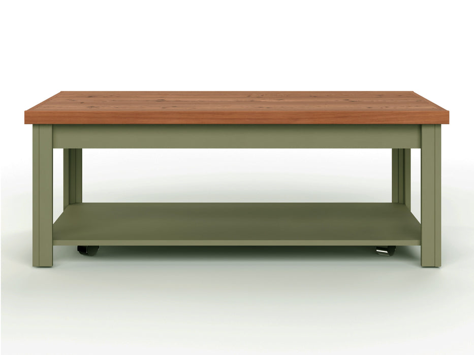 Vineyard - Coffee Table - Sage Green And Fruitwood