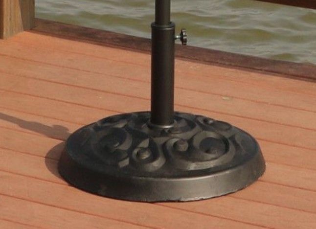 Rust-Resistant Resin Umbrella Base - Black