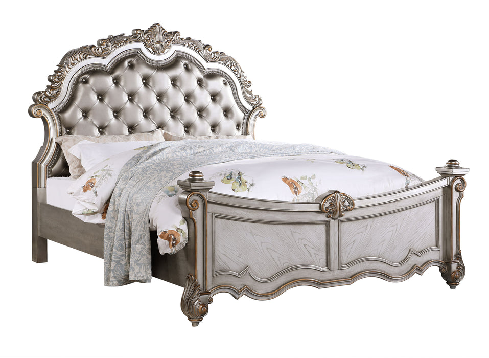 Melrose - Queen Bed Footboard - Silver