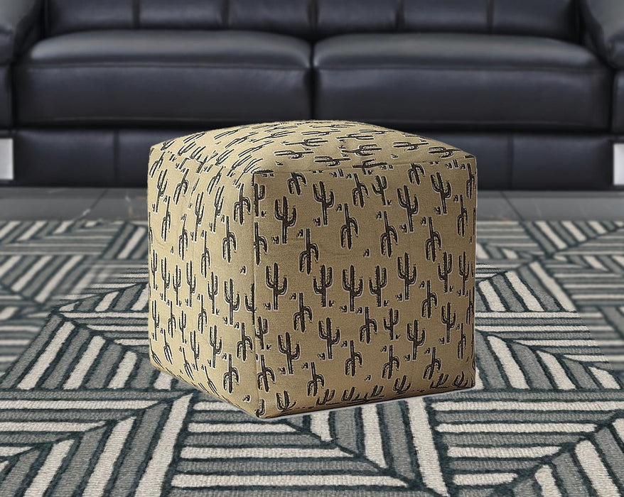 Cotton Cactus Pouf Cover - Beige