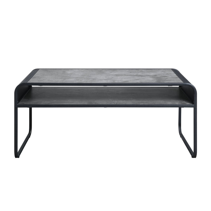 Raziela - Concrete Coffee Table - Black / Gray