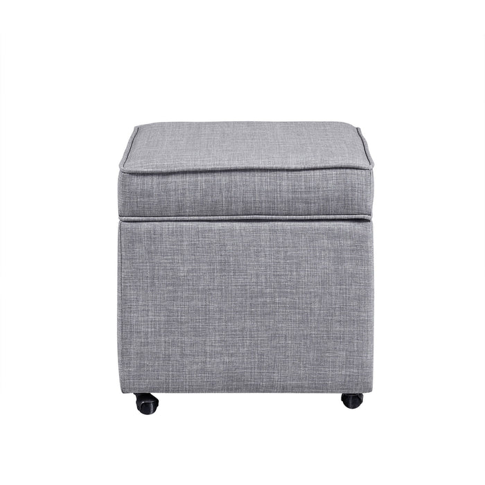 Linen Rolling Striped Storage - Light Gray / Black