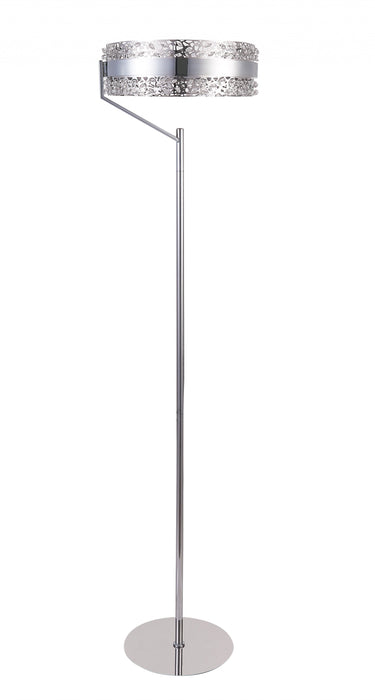 Pierced Bling Halo LED Floor Lamp - Pearl Silver