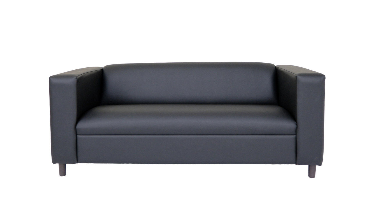 Faux Leather Sofa - Black