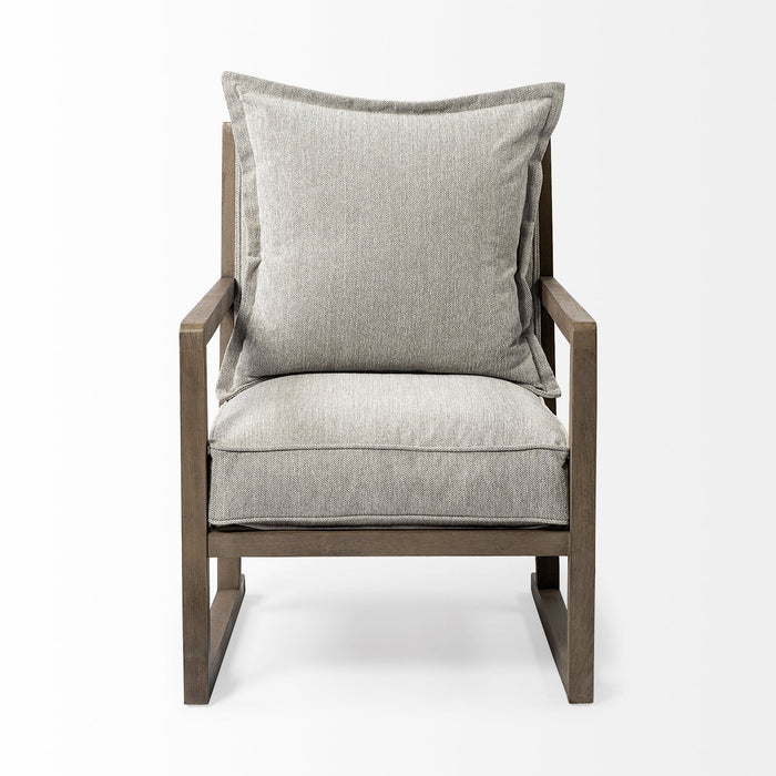 Fabric Arm Chair - Ash Gray / Brown