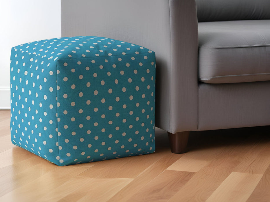 Polka Dots, Pouf Ottoman - Blue