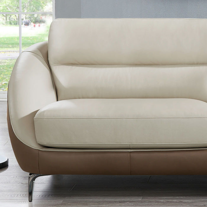 Makena - Leather Sofa - Beige