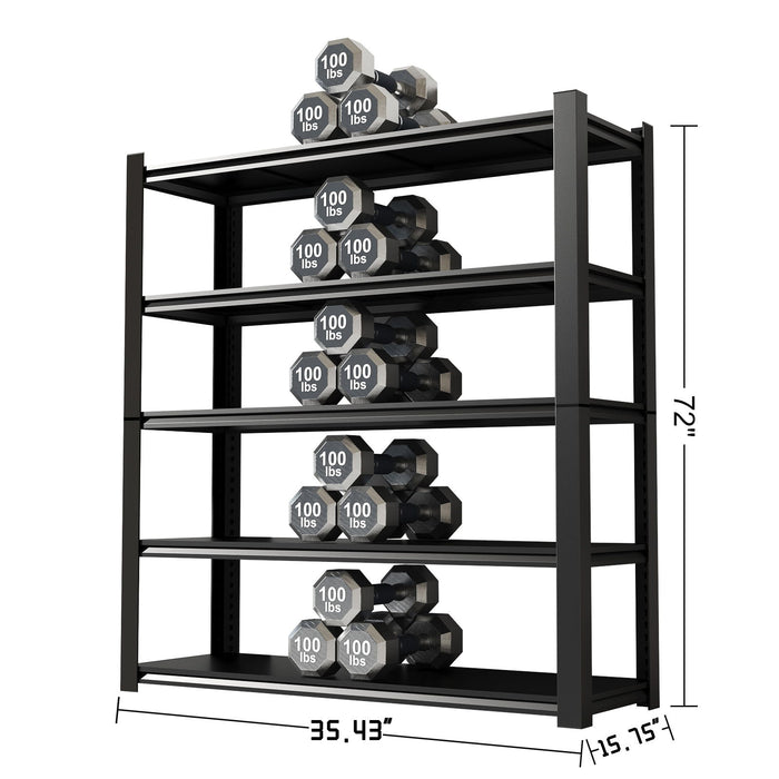 Tall Metal Shelves With Removable Dividers Are High Capacity And Load Bearing For Garages, Kitchens And Offices