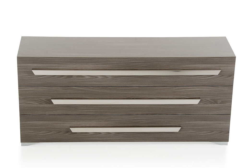 Gradient Lines Chrome 3 Drawer Dresser - Gray