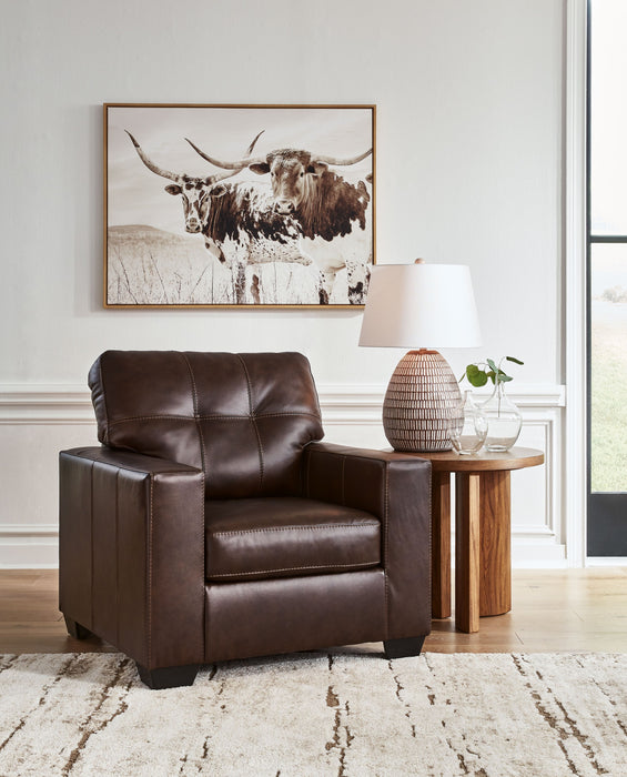 Santorine - Dark Brown - Chair - Leather Match