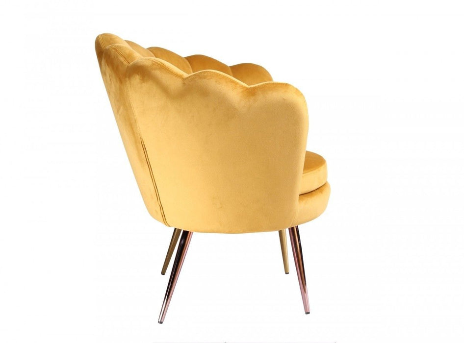 Modern Seashell Accent Chair - Golden