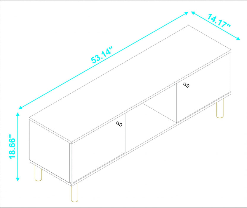 Iko Modern TV Stand Media Center With Cabinets - White