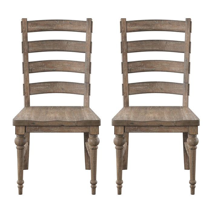 Ludin - Ladderback Dining Chairs, (Set of 2) - Taupe