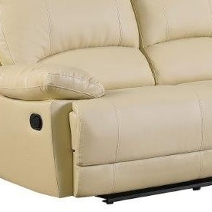 2 Piece Five Person Seating Set Indoor Faux Leather - Beige