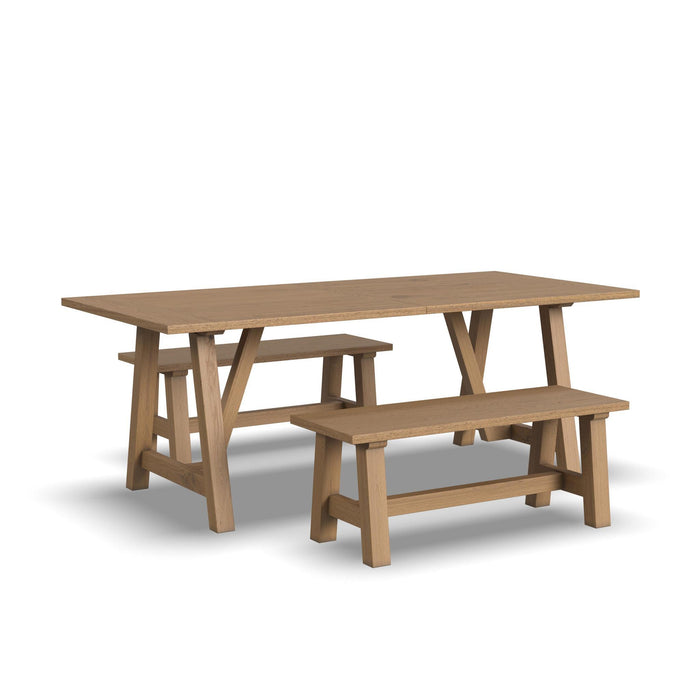 Trestle - Dining Table With 2 Benches