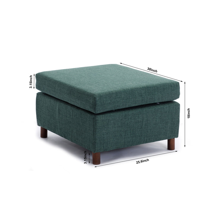 Single Movable Ottoman For Modular Sectional Sofa Couch Without Storage Function, Cushion Covers Removable And Washable