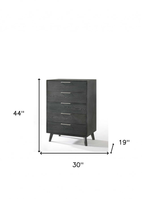 Solid Wood Five Drawer Chest - Gray Wash