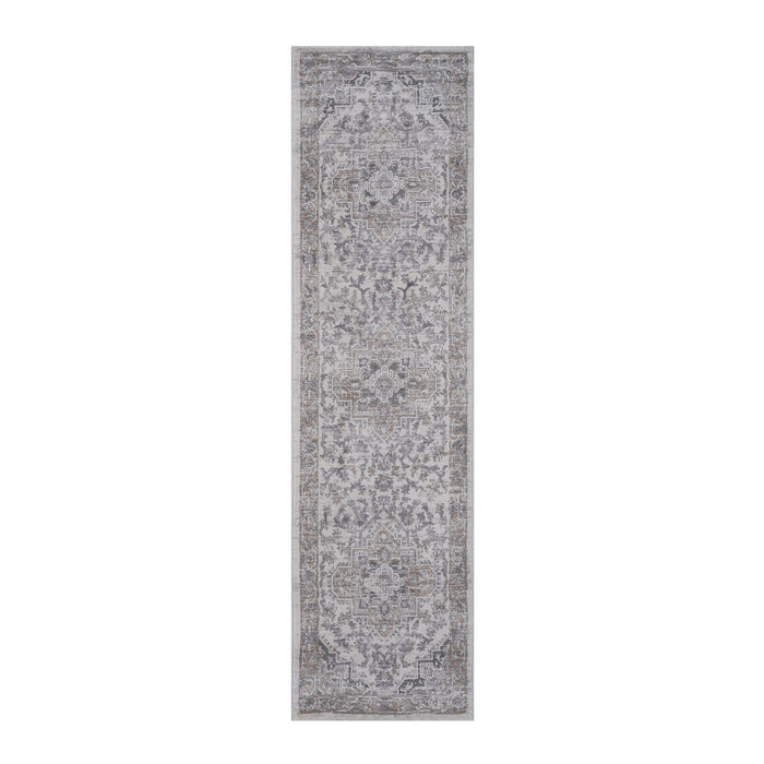 Marfi - 2' x 8' Oriental Non-Shedding Stylish And Stain Resistant Area Rug - Ivory / Beige