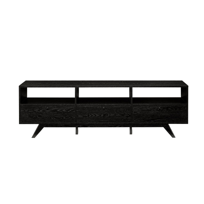 Modern Scandi 3 Door Low Profile TV Stand For TVs Up To 80"