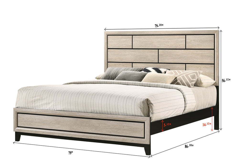 Akerson - King Headboard, Footboard - Drift Wood