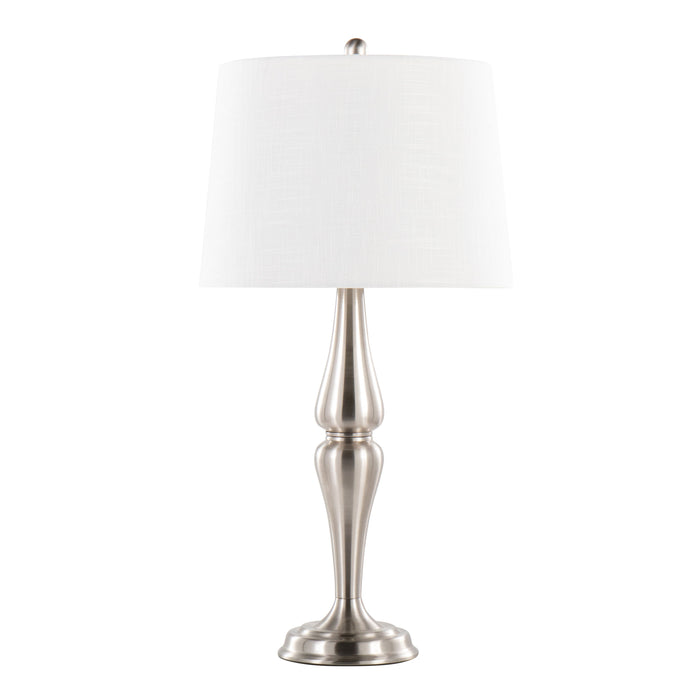 Sawyer - Contemporary Table Lamp (Set of 2) - Nickel / White