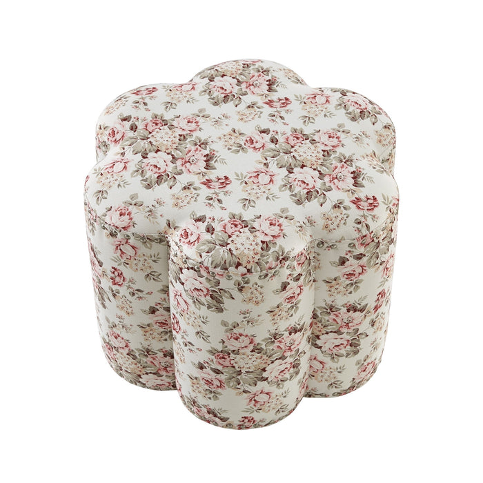 Linen Specialty Ottoman - Ivory