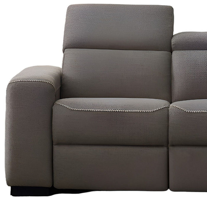 Reclining Sofa With Black Legs - Brown