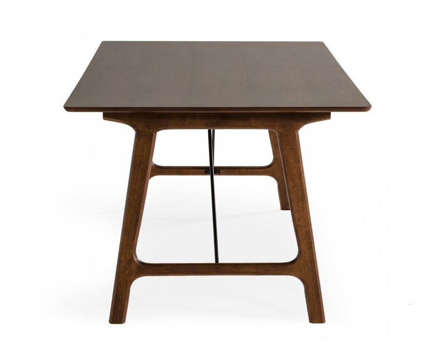 Rectangular Solid And Solid Wood Dining Table - Walnut