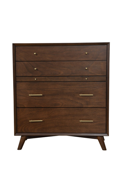 Solid Wood Four Drawer Chest - Mahogany