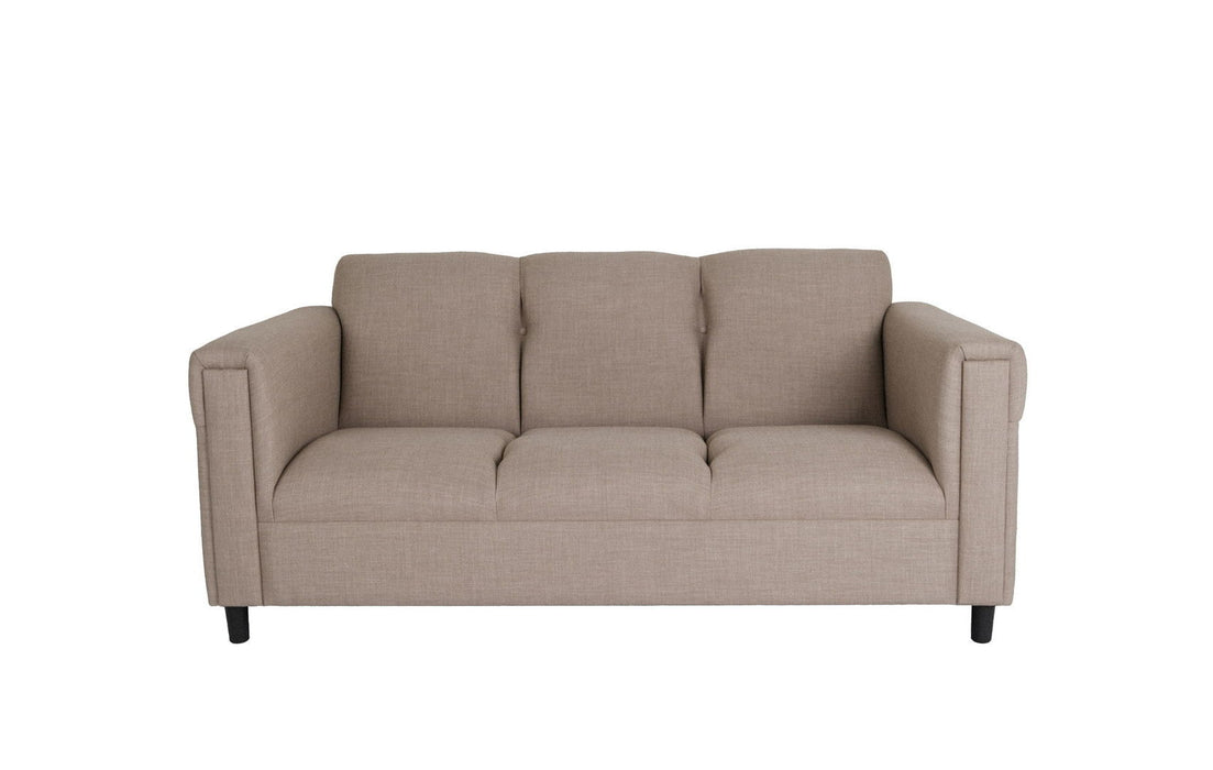 Polyester Sofa With Black Legs - Beige