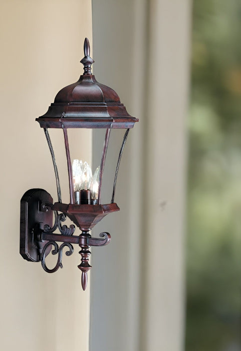 Ornamental Carousel Lantern Wall Light - Dark Brown