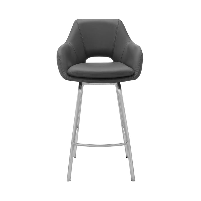 41" Swivel Low Back Bar Height Bar Chair - Gray / Silver