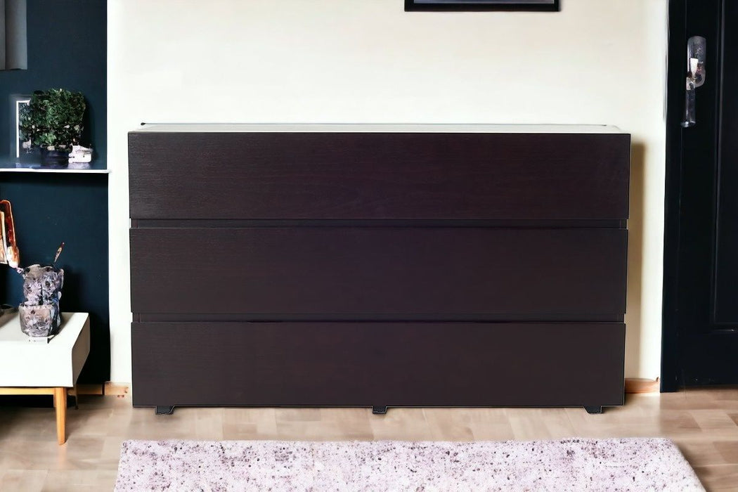 Three Drawer Dresser - Dark Brown