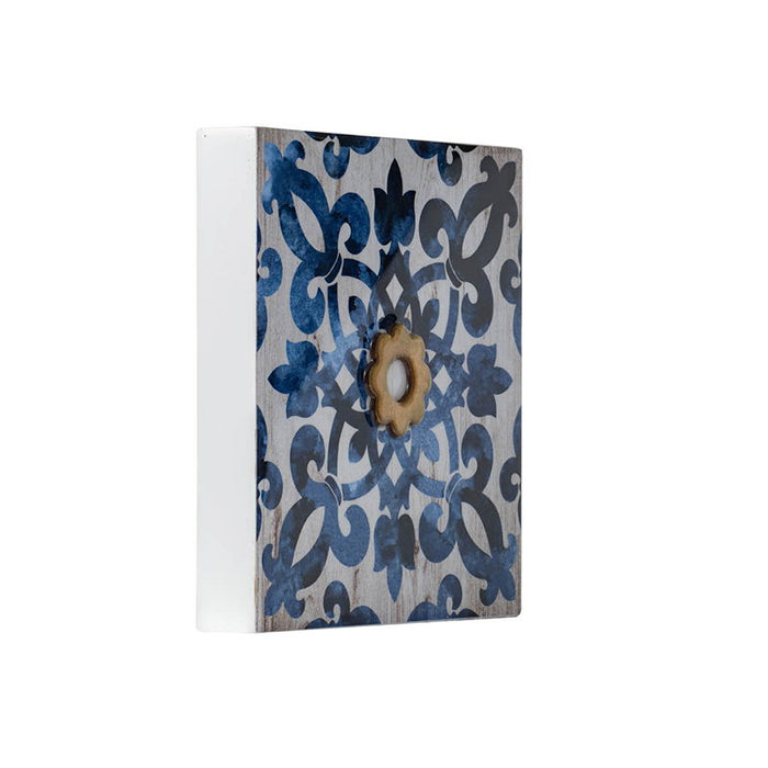 Abstract Wall Decor Accents (Set of 4) - Blue / White / Gold