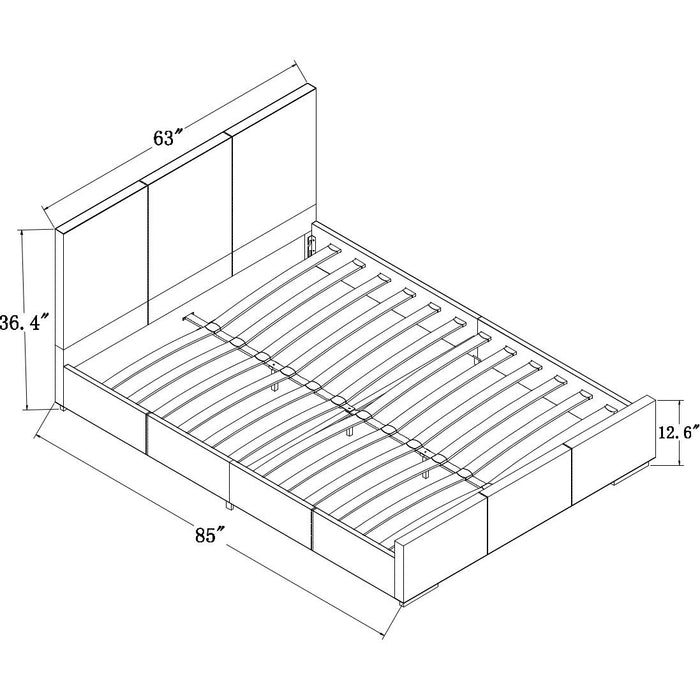 Upholstered Queen Platform Bed - White