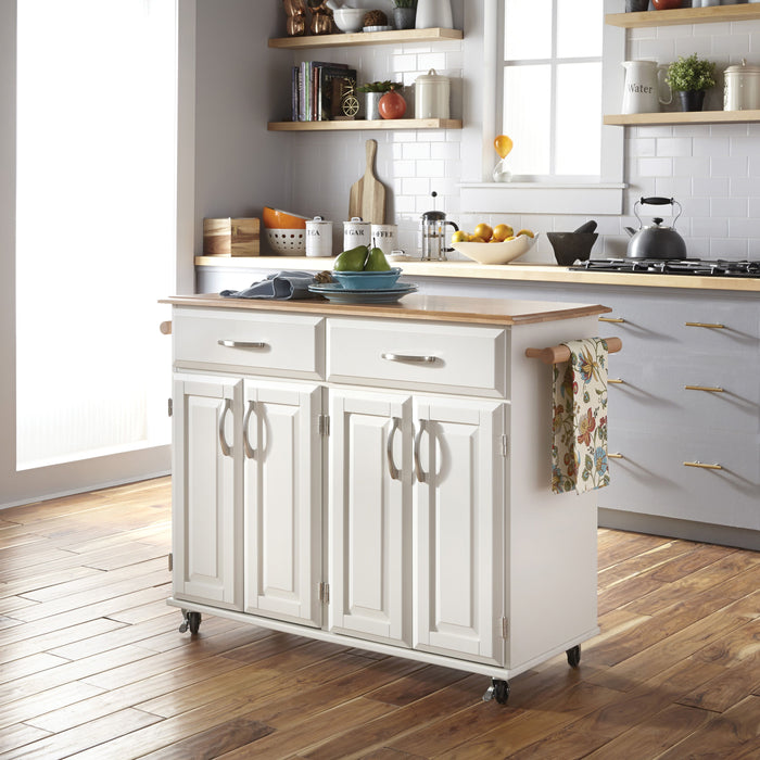 Blanche - Kitchen Cart - White - Wood - 36"