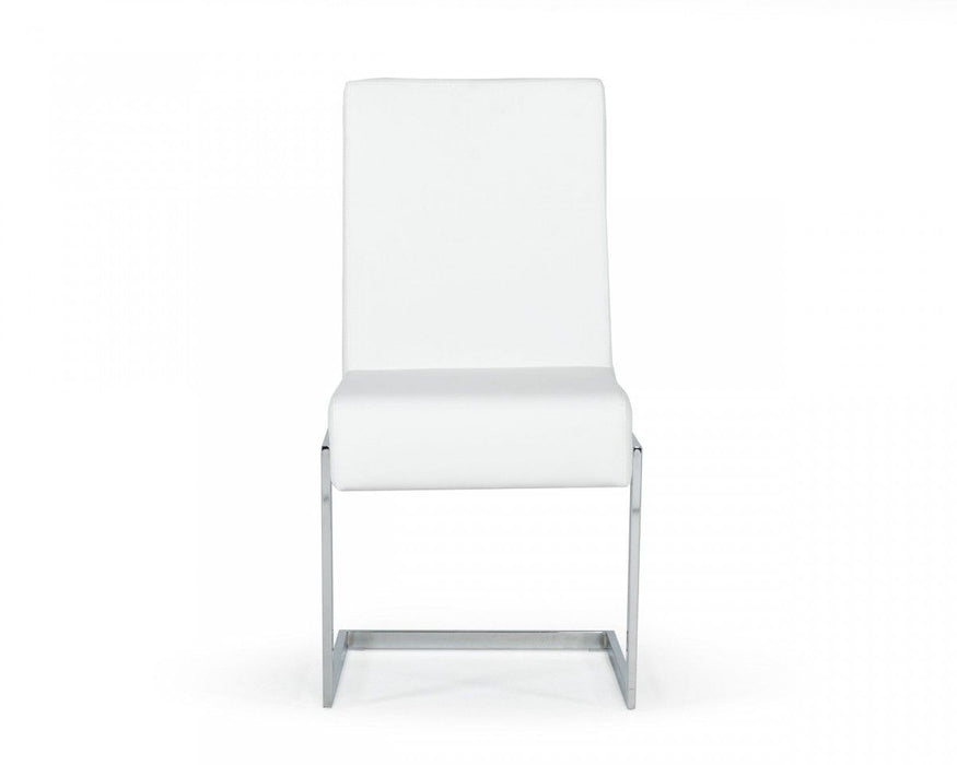 Modern Dining Chairs (Set of 2) - White Silver