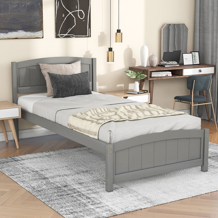 Platform Bed With Headboard, Footboard And Wood Slat Support - Wood