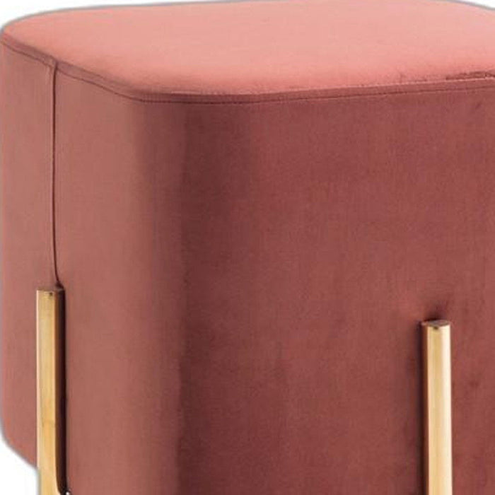 Velvet Cube Ottoman - Copper / Gold