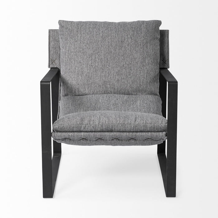 And Black Metal Sling Chair - Stone Gray