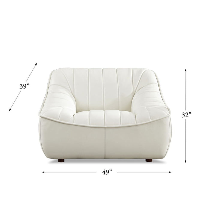 Snug Leather Chair - Cream White