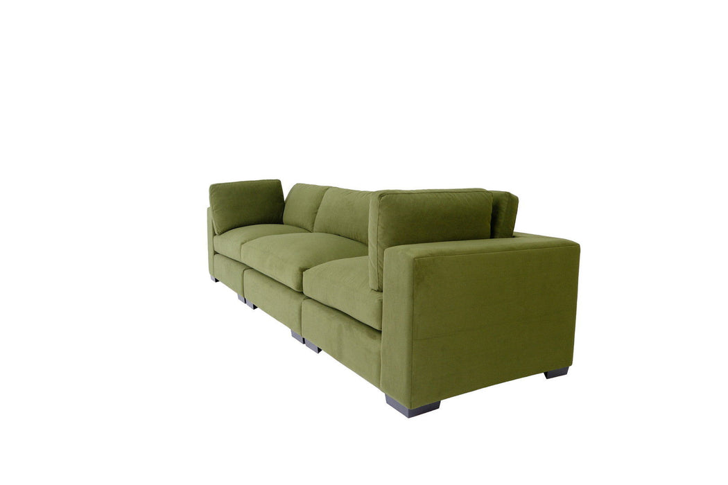 Polyester Sofa With Black Legs - Moss Green