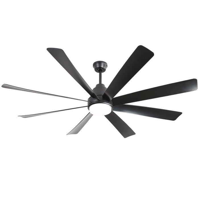 Large Ceiling Fans With Lights And Remote Control 6 Wind Speed DC Motor For Living Room - Black