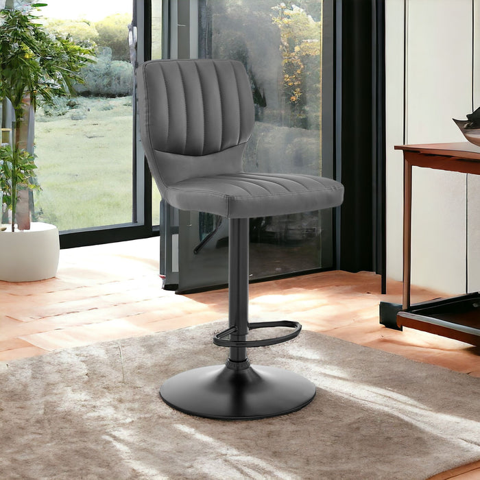 46" Swivel Adjustable Height Bar Chair - Gray / Black